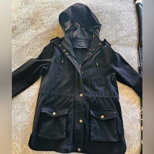 Stylish Black Hooded Utility Jacket